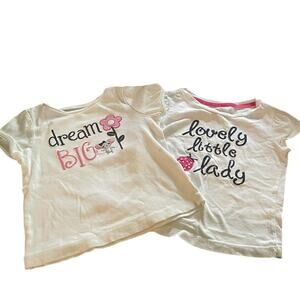 Gymboree 3T Short Sleeve White T's Lovely Little Lady and Dream Big (2 shirts)